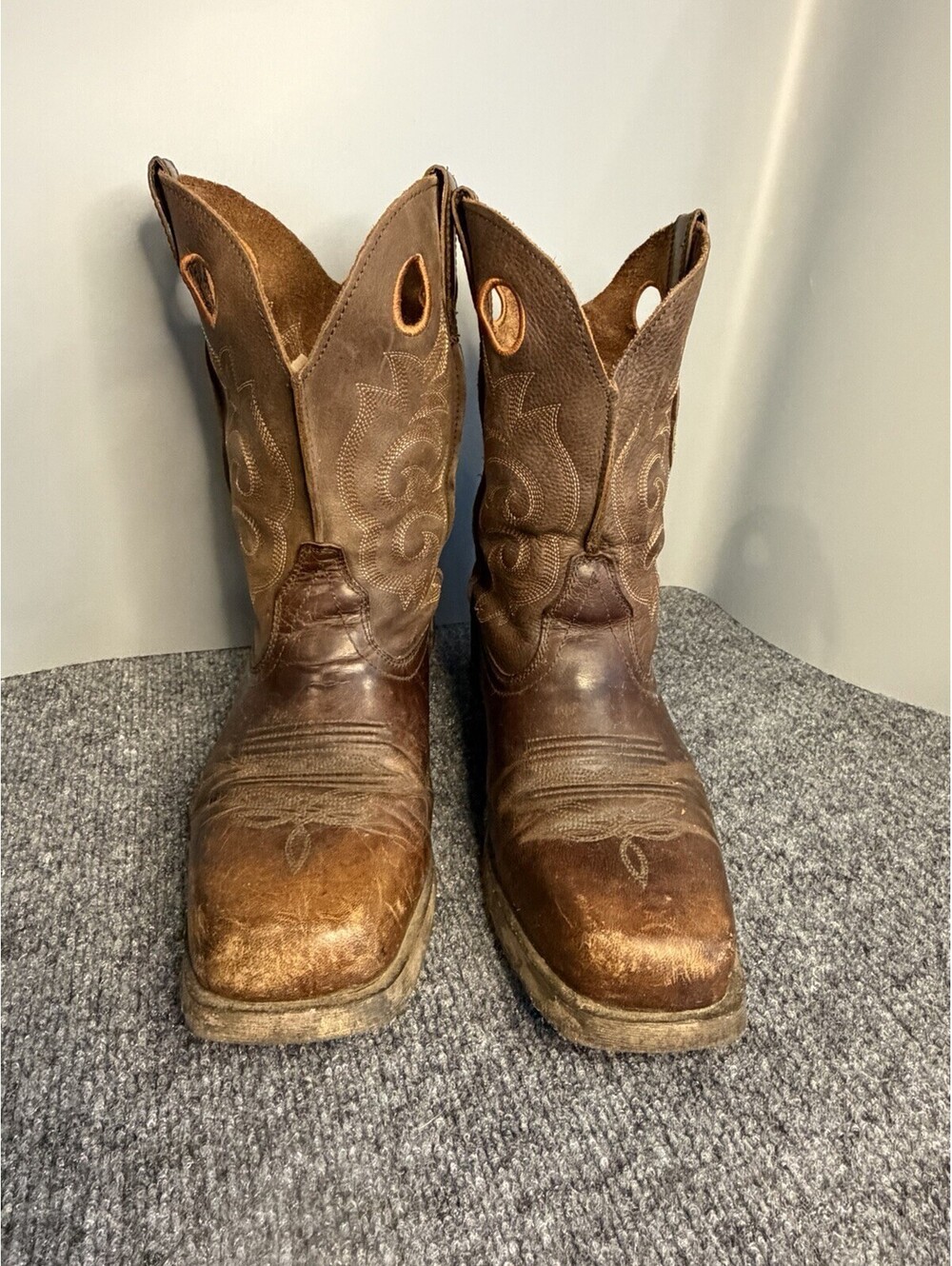 Laredo Men's Leather Cowboy Approved Western Boots - Wide Square Toe - Size 10D